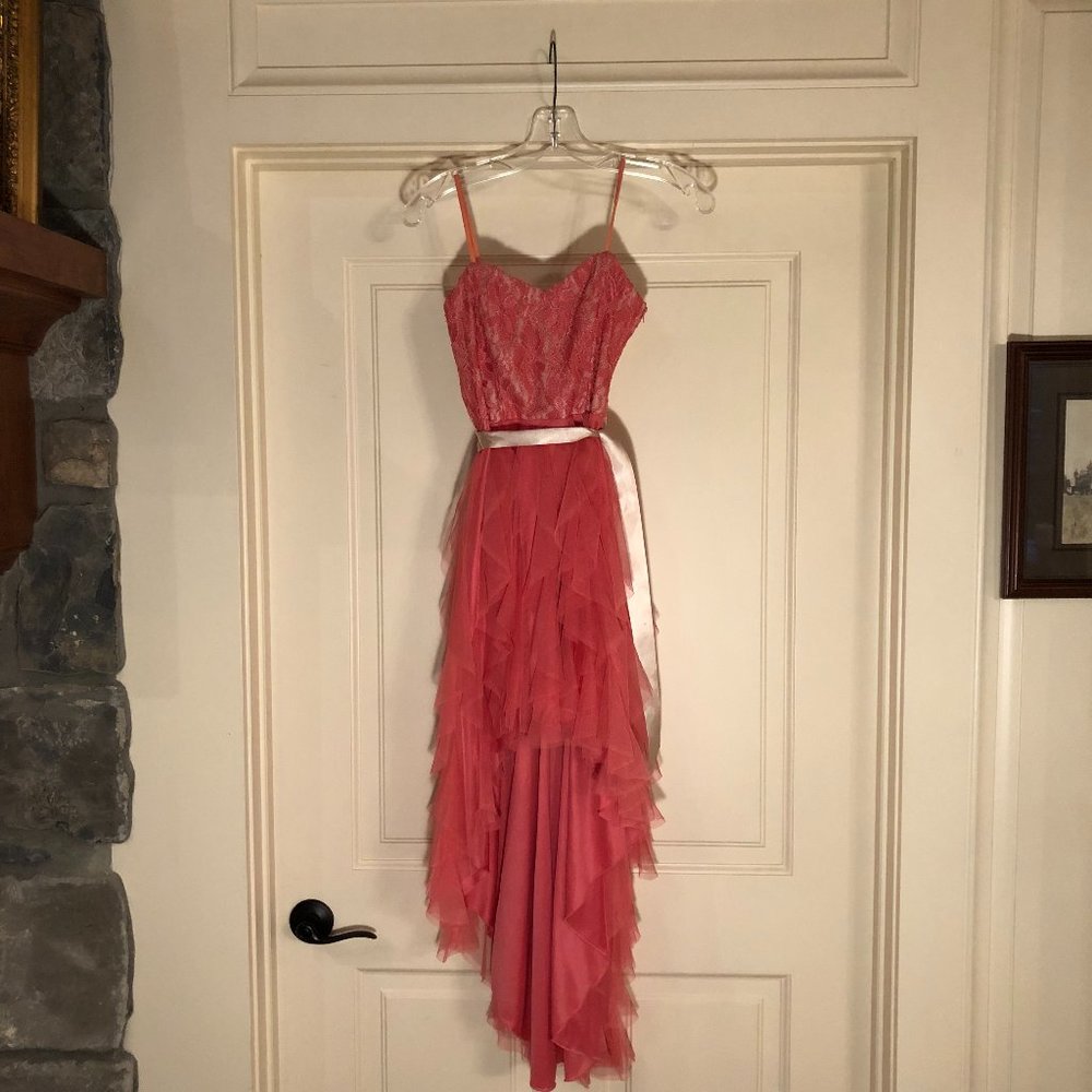 Teeze Me - Gown - High Low - Prom - Lace - Tiered Skirt - Sz 3